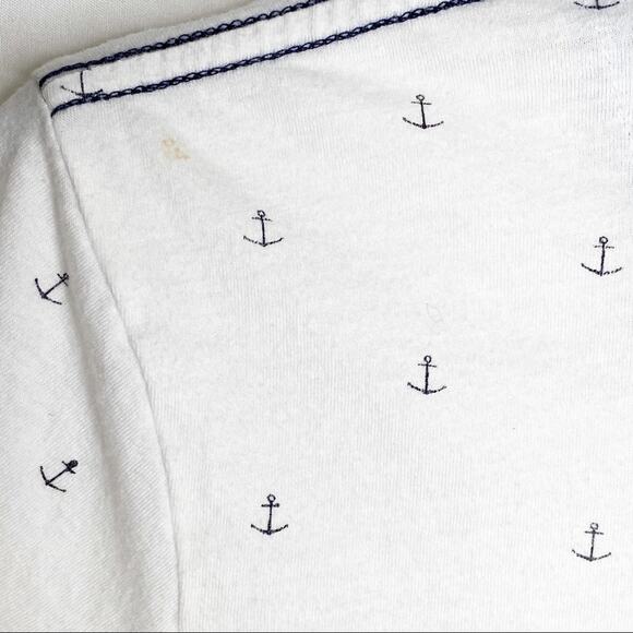 Vintage Men's Blue Sol Anchor White Short Sleeve Tee Shirt Small - Picture 6 of 6